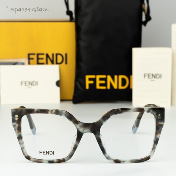 Fendi Men Eyeglasses Havana Demo Cat Eye FE50002I FENDI WAY 056 NEW AUTHENTIC - Picture 1 of 8